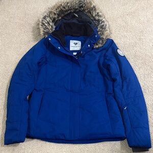 Obermeyer Royal Blue Jacket with Faux Fur Trim size 4